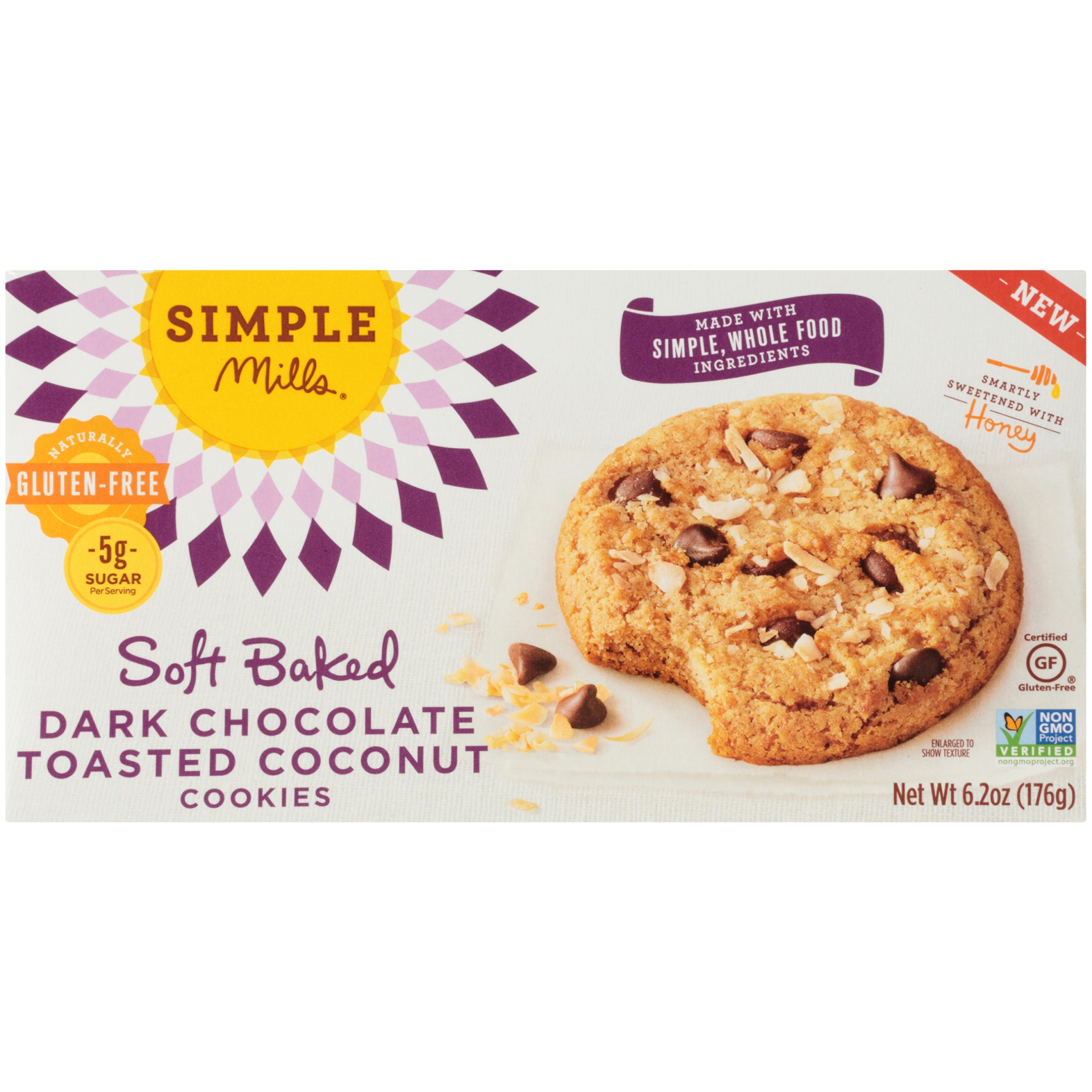 slide 6 of 8, Simple Mills Cookies Soft Baked Dark Choc Toasted, 6.2 oz