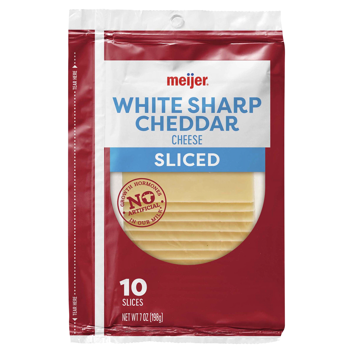 slide 1 of 2, Meijer White Sharp Cheddar Cheese, 7 oz