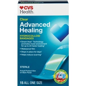 slide 1 of 1, CVS Health Clear Advanced Healing Hydrocolloid Bandages, 15 ct