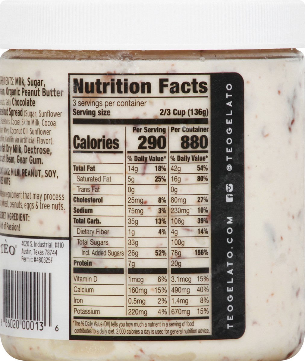 slide 3 of 10, Téo Gelato Gelato, Peanut Butter Chocolate Swirl, 1 pint