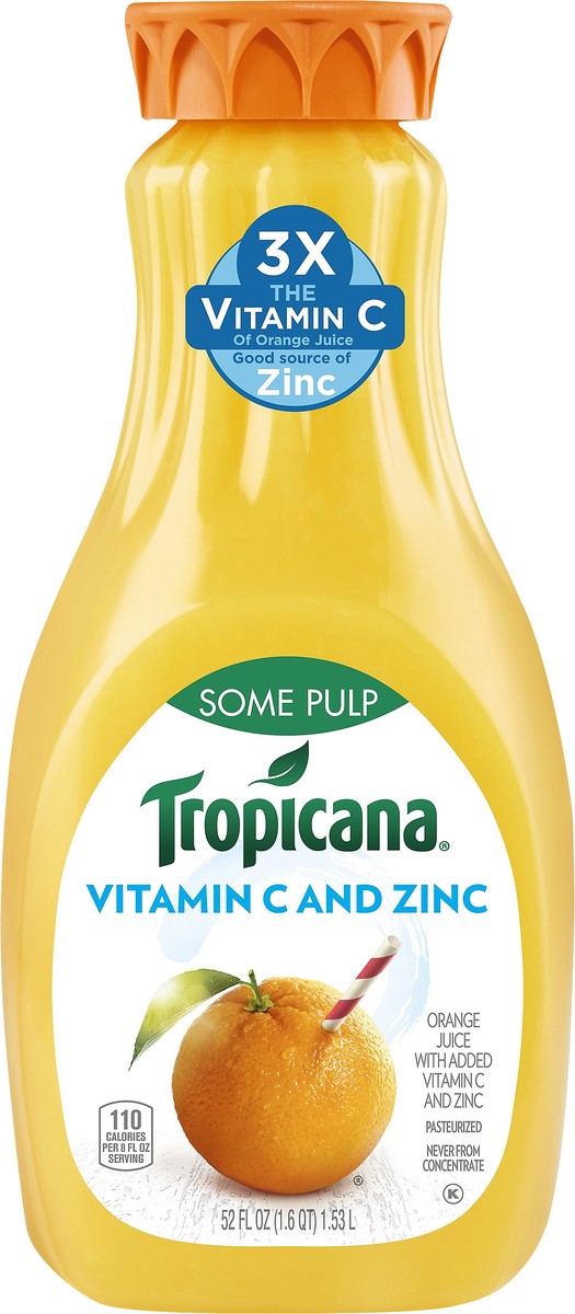 slide 6 of 8, Tropicana Some Pulp Orange Juice With Added Vitamin C And Zinc - 52 oz, 52 oz