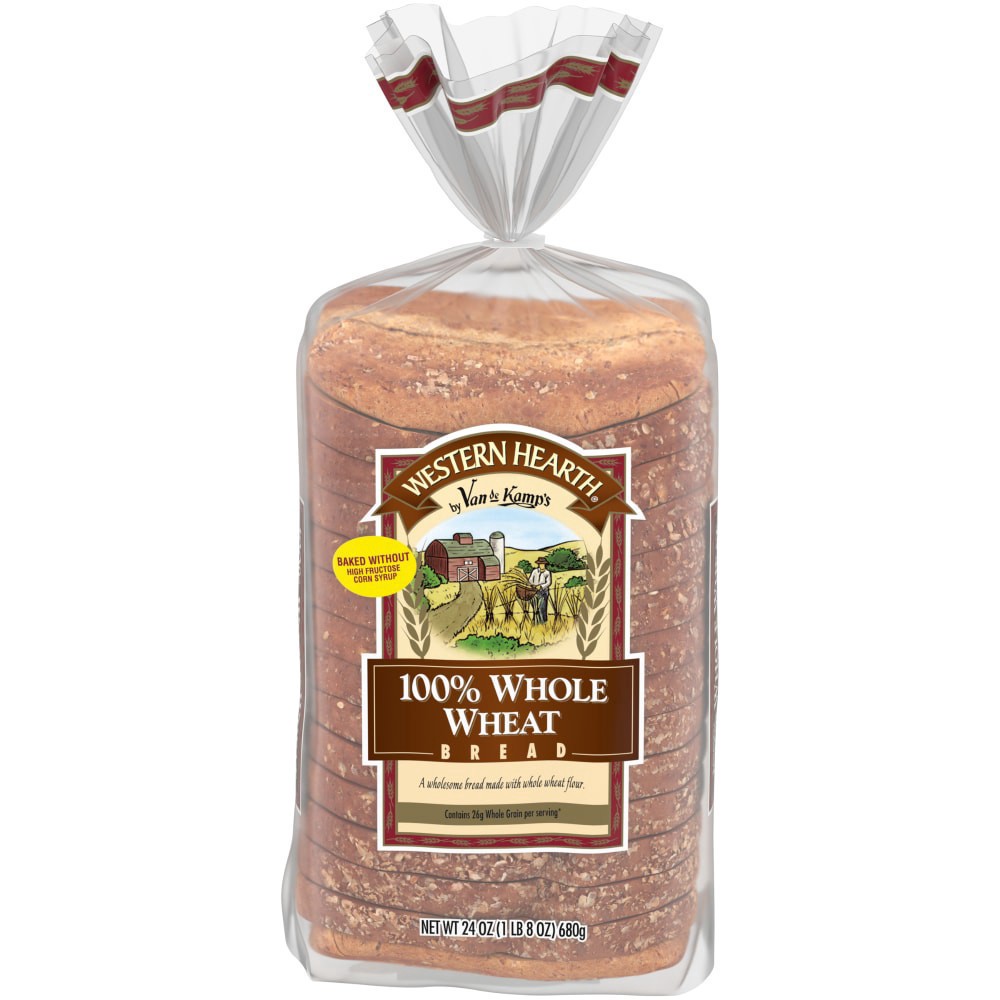 slide 2 of 3, Western Hearth 100% Whole Wheat Bread, 24 oz