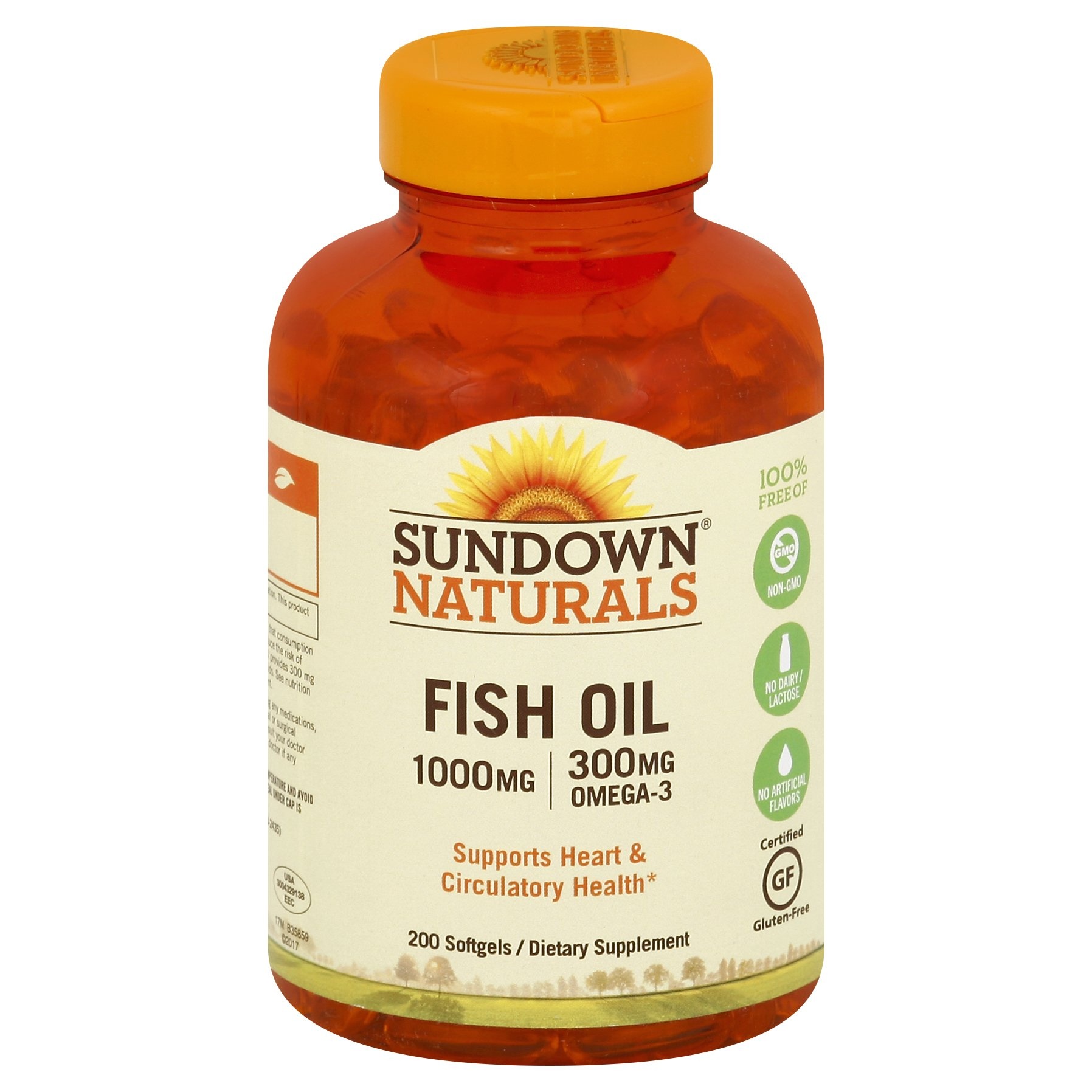 Sundown Naturals Fish Oil & Omega3 Dietary Supplement Softgels 200 ct