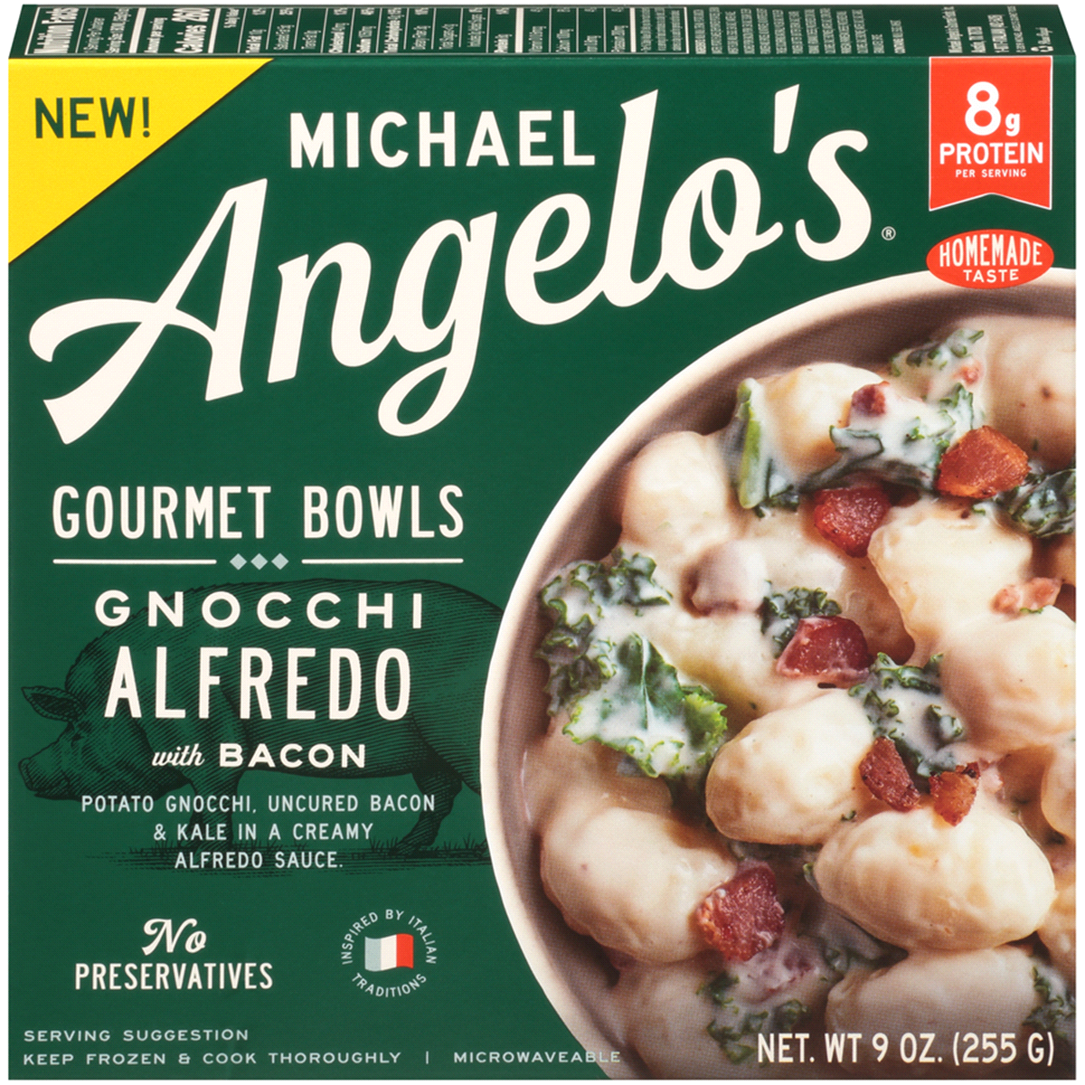 slide 1 of 1, Michael Angelo's Gnocchi Alfredo with Bacon Kale, 9 oz