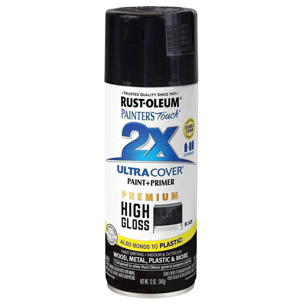 slide 13 of 51, Rust-Oleum Ultra Cover 2X High Gloss Spray Black, 1 ct