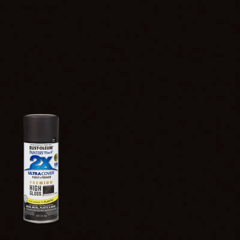slide 1 of 51, Rust-Oleum Ultra Cover 2X High Gloss Spray Black, 1 ct