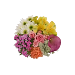 Bloom Haus Ruffle Bouquet - Hot Pink / Green / Purple