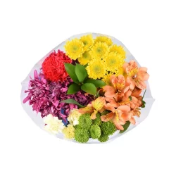 Bloom Haus Ruffle Bouquet - Hot Pink / Green / Purple