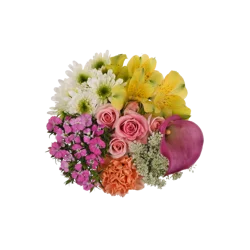 Bloom Haus Ruffle Bouquet - Hot Pink / Green / Purple