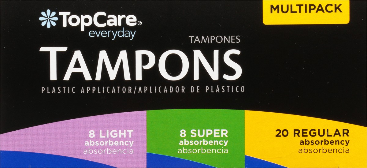 slide 9 of 9, TopCare Everyday Multipack Light/Super/Regular Absorbency Plastic Unscented Tampons Multipack 36 ea, 36 ct