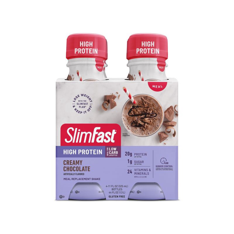 slide 1 of 1, SlimFast Advanced Nutrition High Protein Meal Replacement Shakes - Creamy Chocolate - 11 fl oz/4pk, 44 fl oz