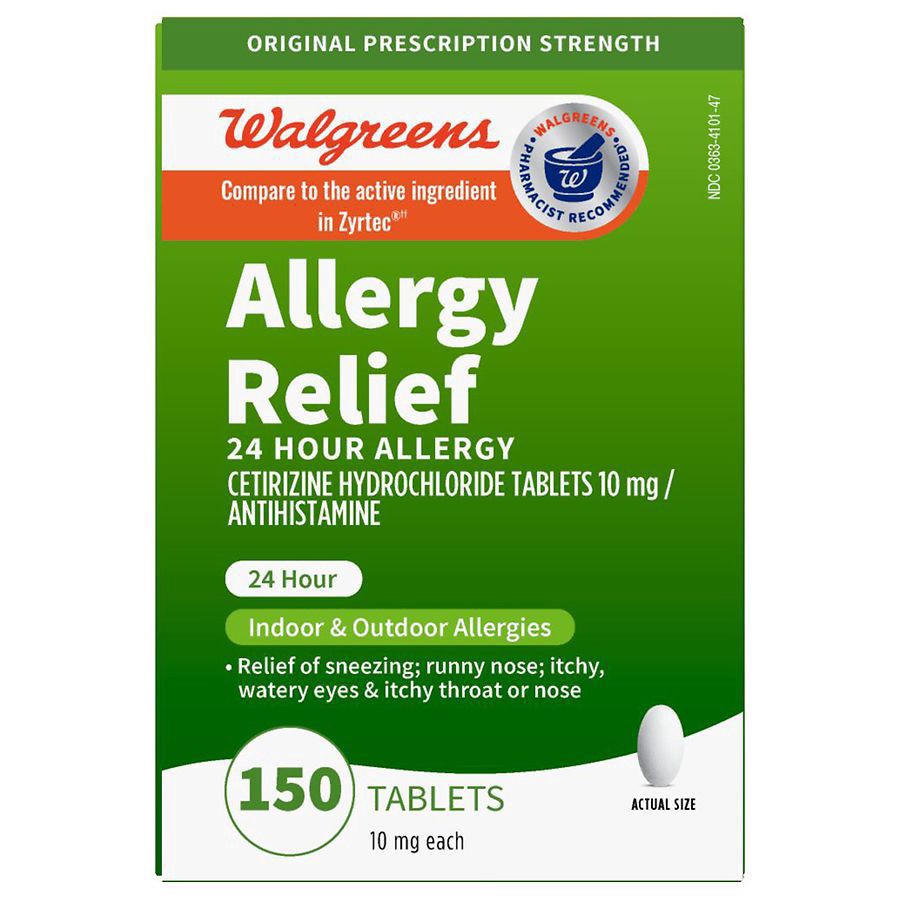 slide 1 of 5, Walgreens Wal-Zyr 10Mg 24 Hour Allergy Tablets, 150 ct
