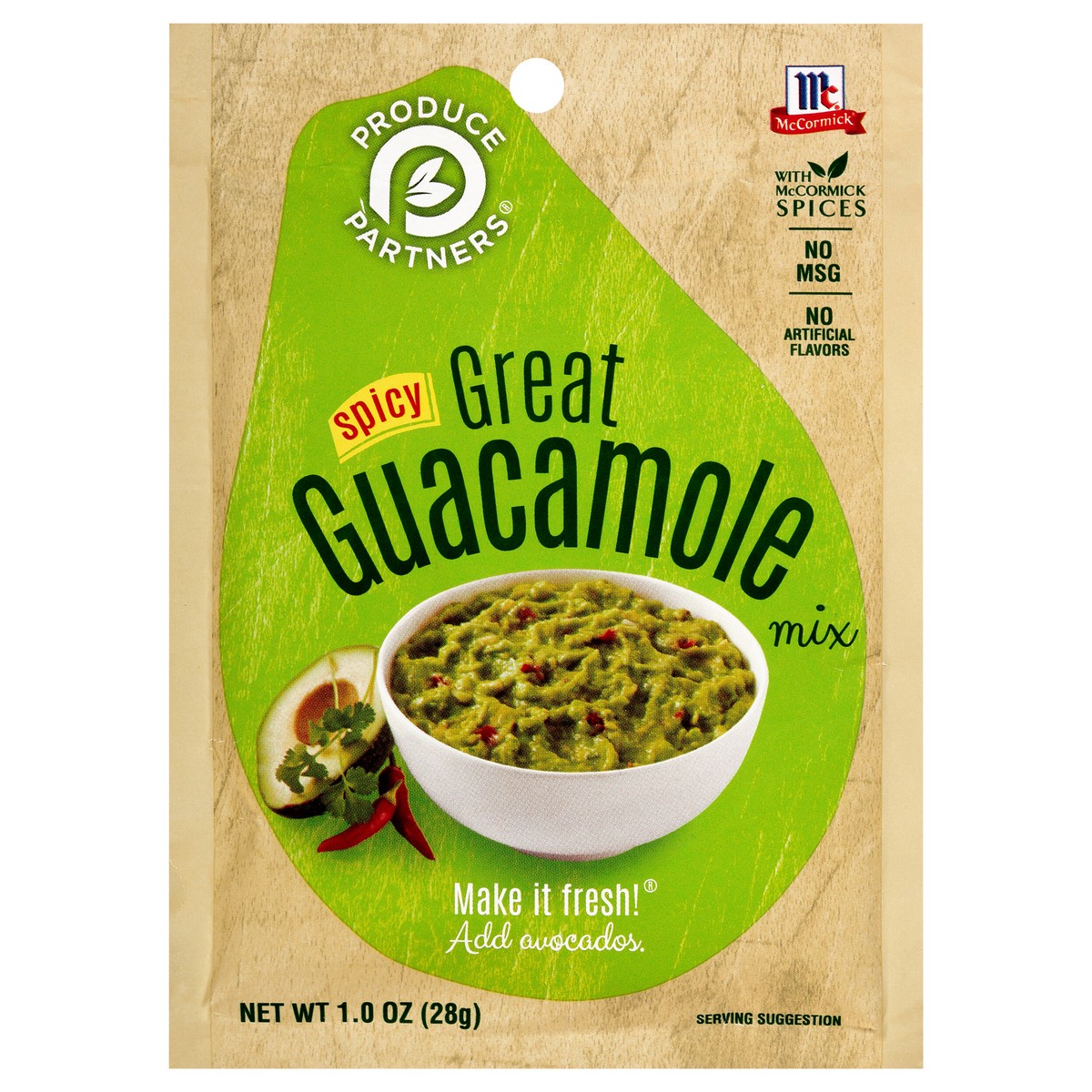 slide 8 of 12, McCormick Produce Partners Guacamole Mix - Spicy, 1 oz