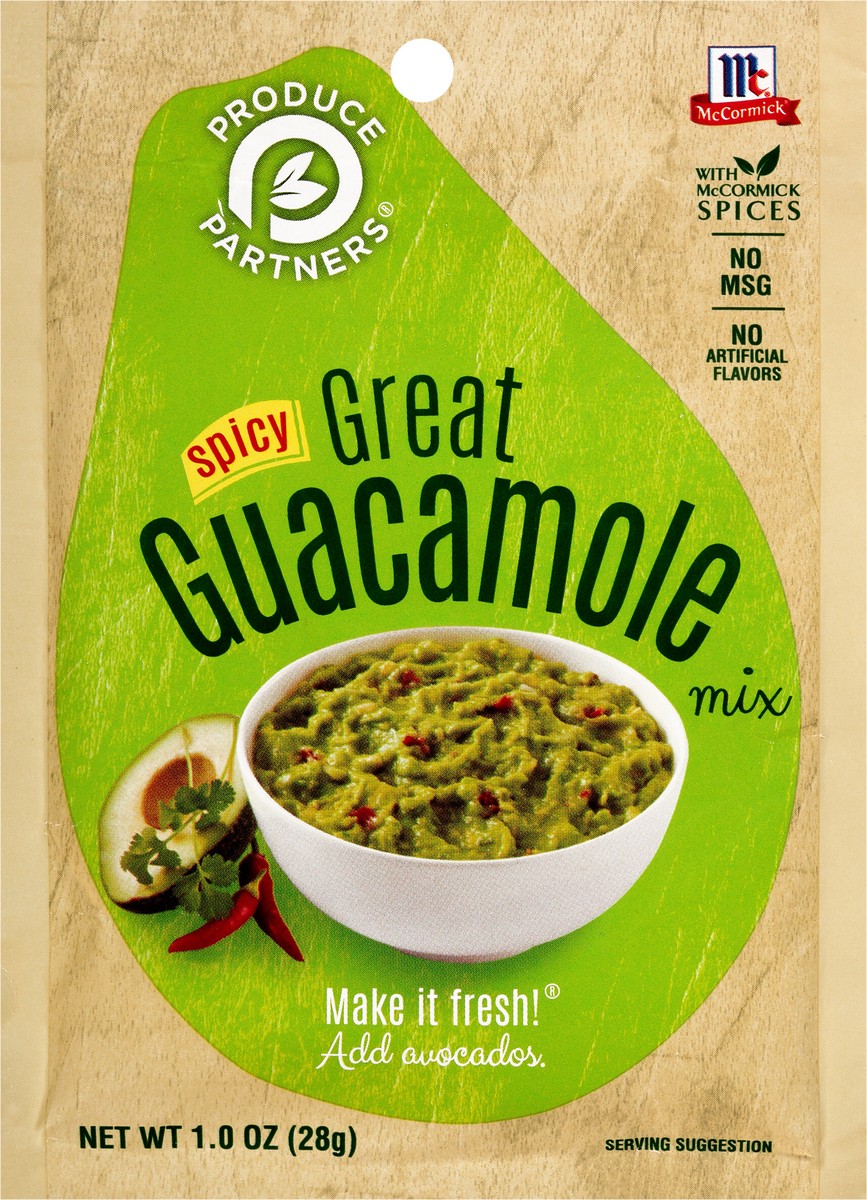 slide 3 of 12, McCormick Produce Partners Guacamole Mix - Spicy, 1 oz