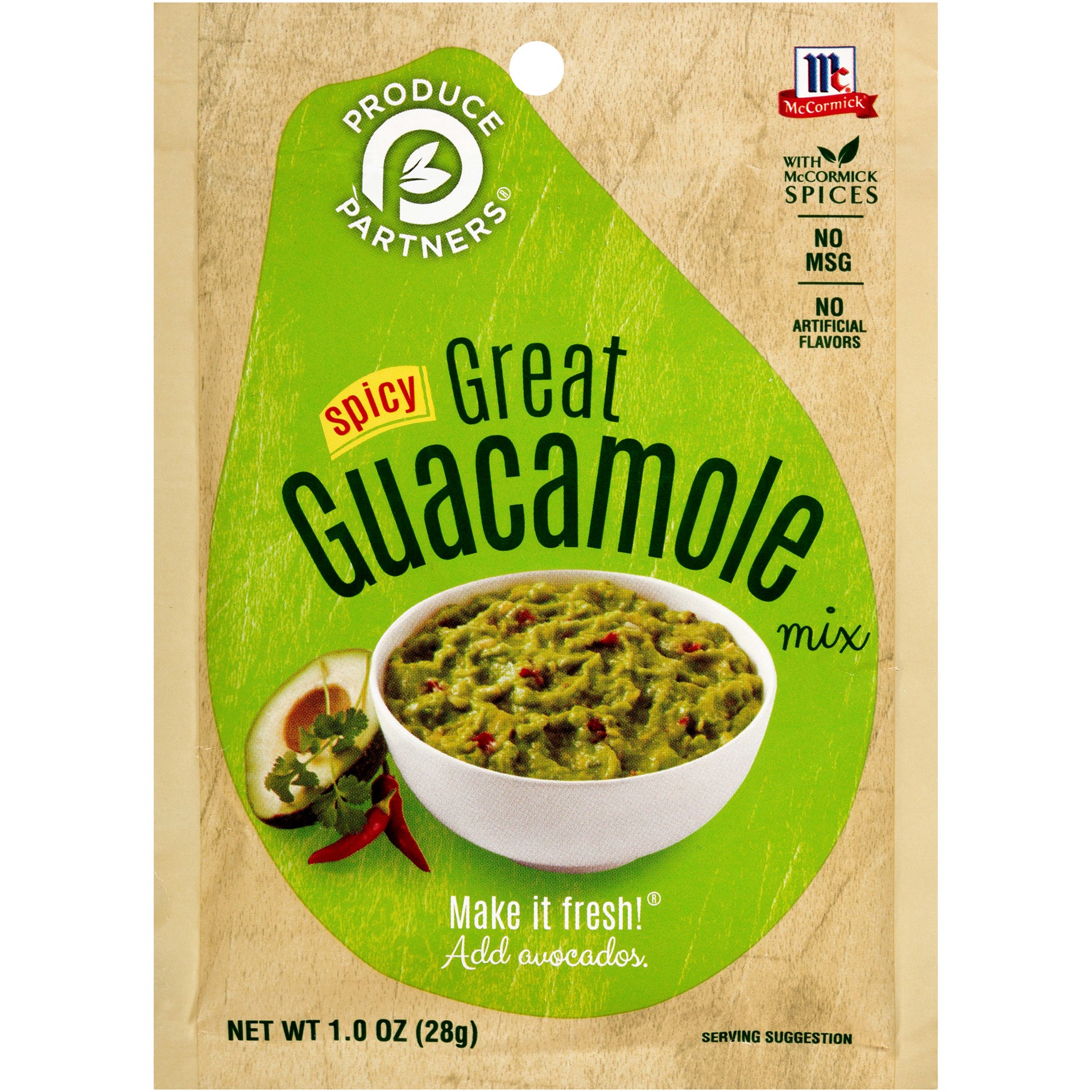 slide 1 of 12, McCormick Produce Partners Guacamole Mix - Spicy, 1 oz