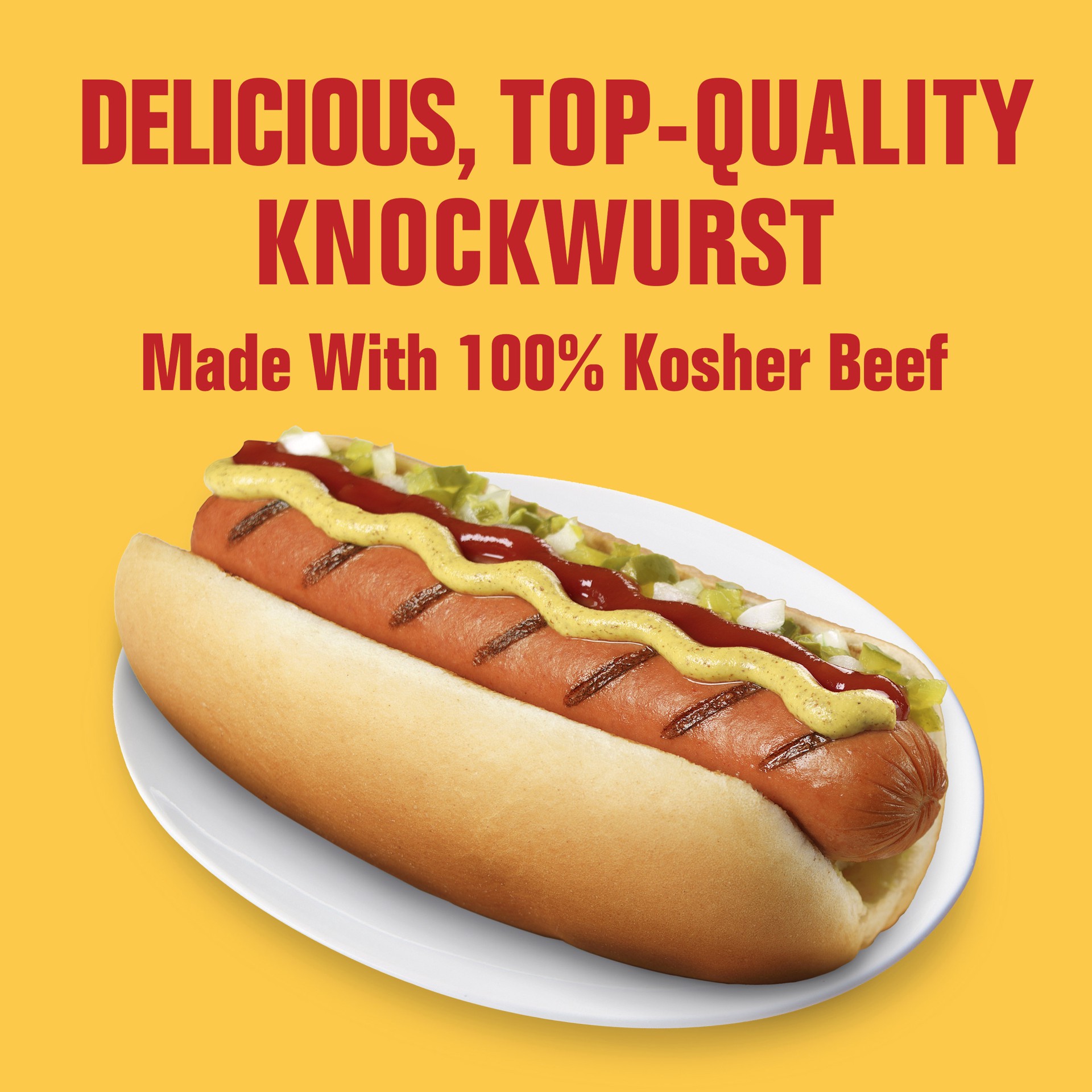 slide 5 of 5, Hebrew National Beef Knockwurst, 4 Count, 12 oz