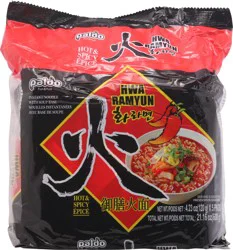 Paldo Hot & Spicy Hwa Ramyun - 5 x 4.23 oz Packs