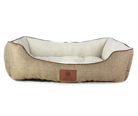 slide 1 of 1, AKC Taupe Herringbone Cuddler Pet Bed, 28 in x 20 in