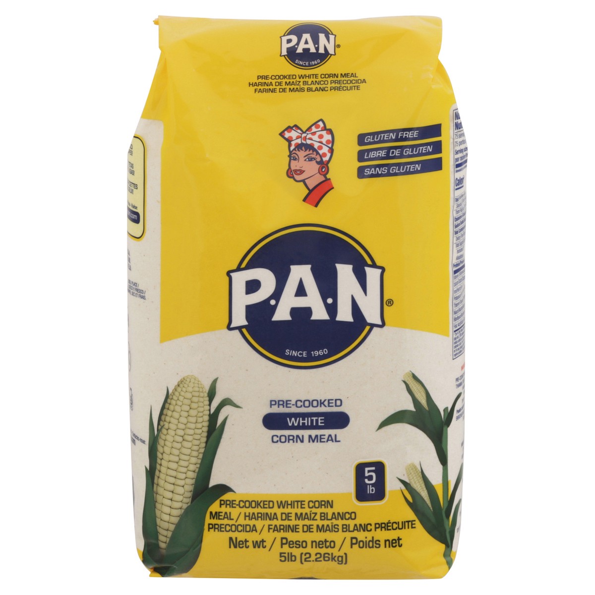 slide 6 of 13, P.A.N. White Pre-Cooked Corn Meal 5 lb, 5 lb