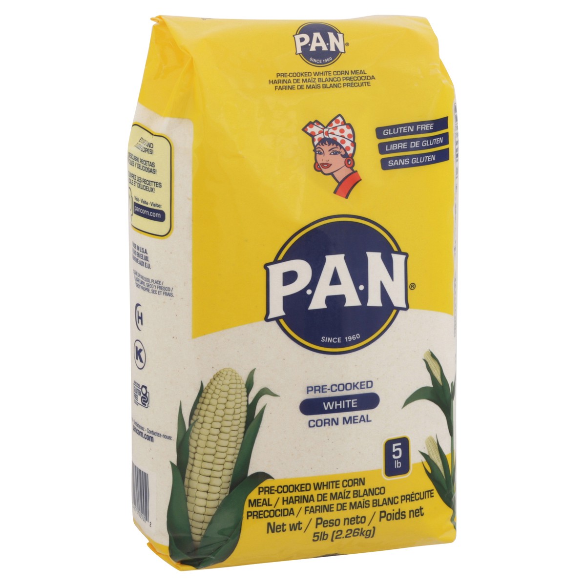 slide 10 of 13, P.A.N. White Pre-Cooked Corn Meal 5 lb, 5 lb