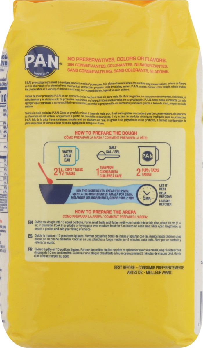 slide 8 of 13, P.A.N. White Pre-Cooked Corn Meal 5 lb, 5 lb