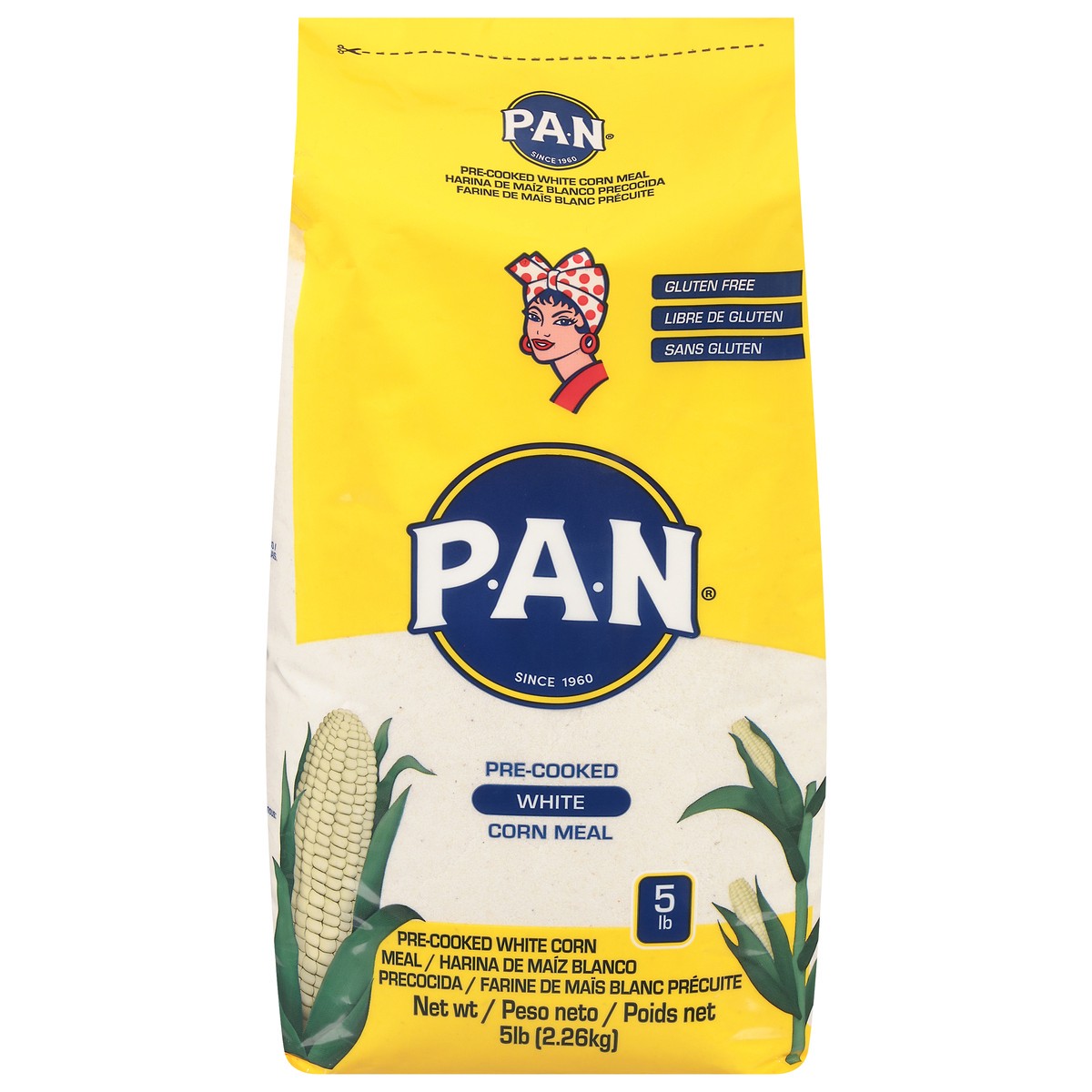 slide 1 of 13, P.A.N. White Pre-Cooked Corn Meal 5 lb, 5 lb