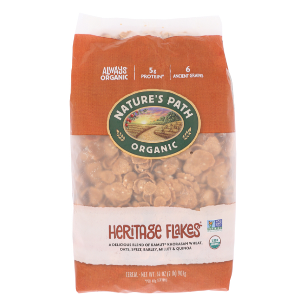 slide 1 of 3, Nature's Path Organic Heritage Flakes Cold Cereal 32oz EcoPac Bag, 32 oz