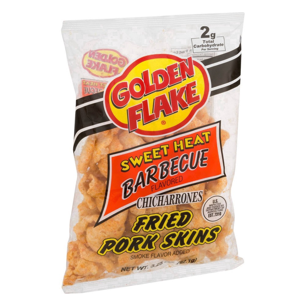 slide 17 of 21, Golden Flake Sweet Heat Bbq Skins, 3 oz