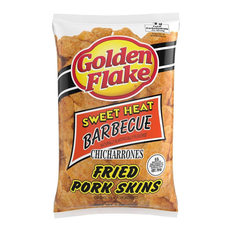 slide 1 of 21, Golden Flake Sweet Heat Bbq Skins, 3 oz