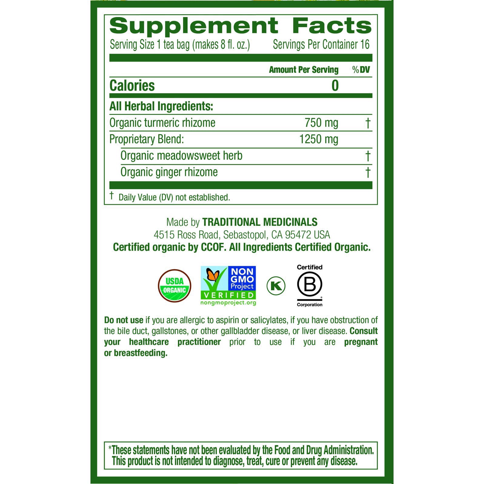 slide 21 of 49, Traditional Medicinals Turmeric & Ginger, 16 ct