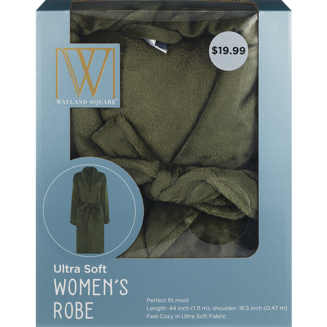 slide 1 of 1, Fall Fest Flannel Bath Robe, Green, 1 ct