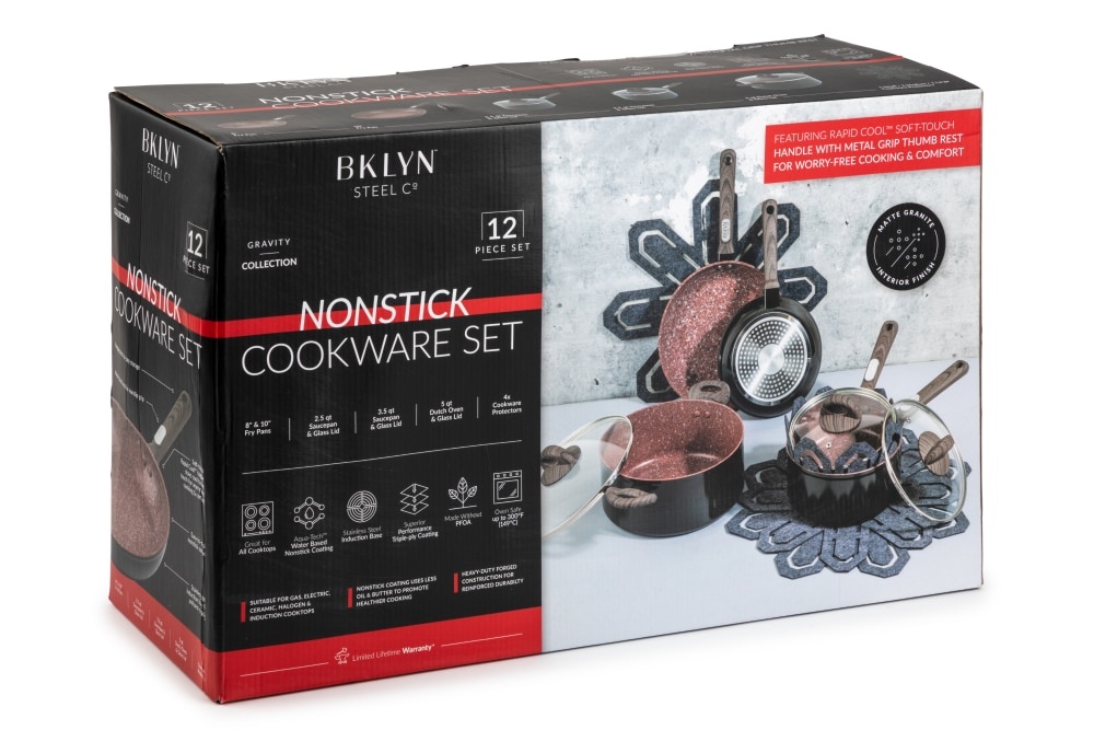 slide 1 of 1, Brooklyn Steel Co. Gravity Collection Aluminum Cookware Set, 12 ct