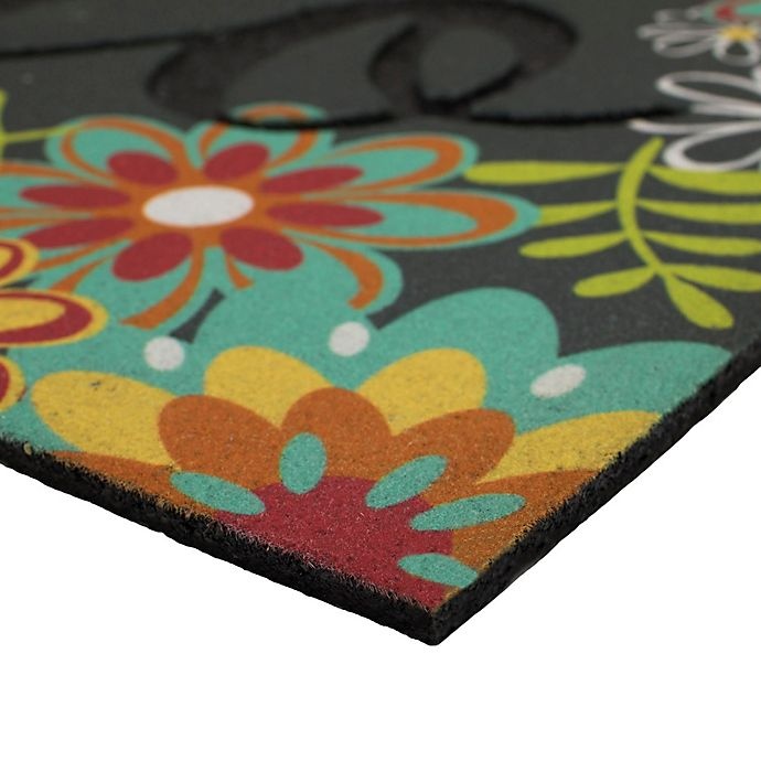 slide 3 of 3, Mohawk Home 18 x 30'' Hello Funky Floral Door Mat - Grey'', 1 ct