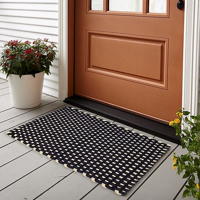 slide 2 of 4, Mohawk Home Nautical Rope Door Mat - Navy, 18 in x 30 in