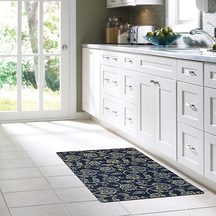 slide 4 of 4, Mohawk Home 23 x 36'' Tala Jacobean Kitchen Mat - Blue'', 1 ct