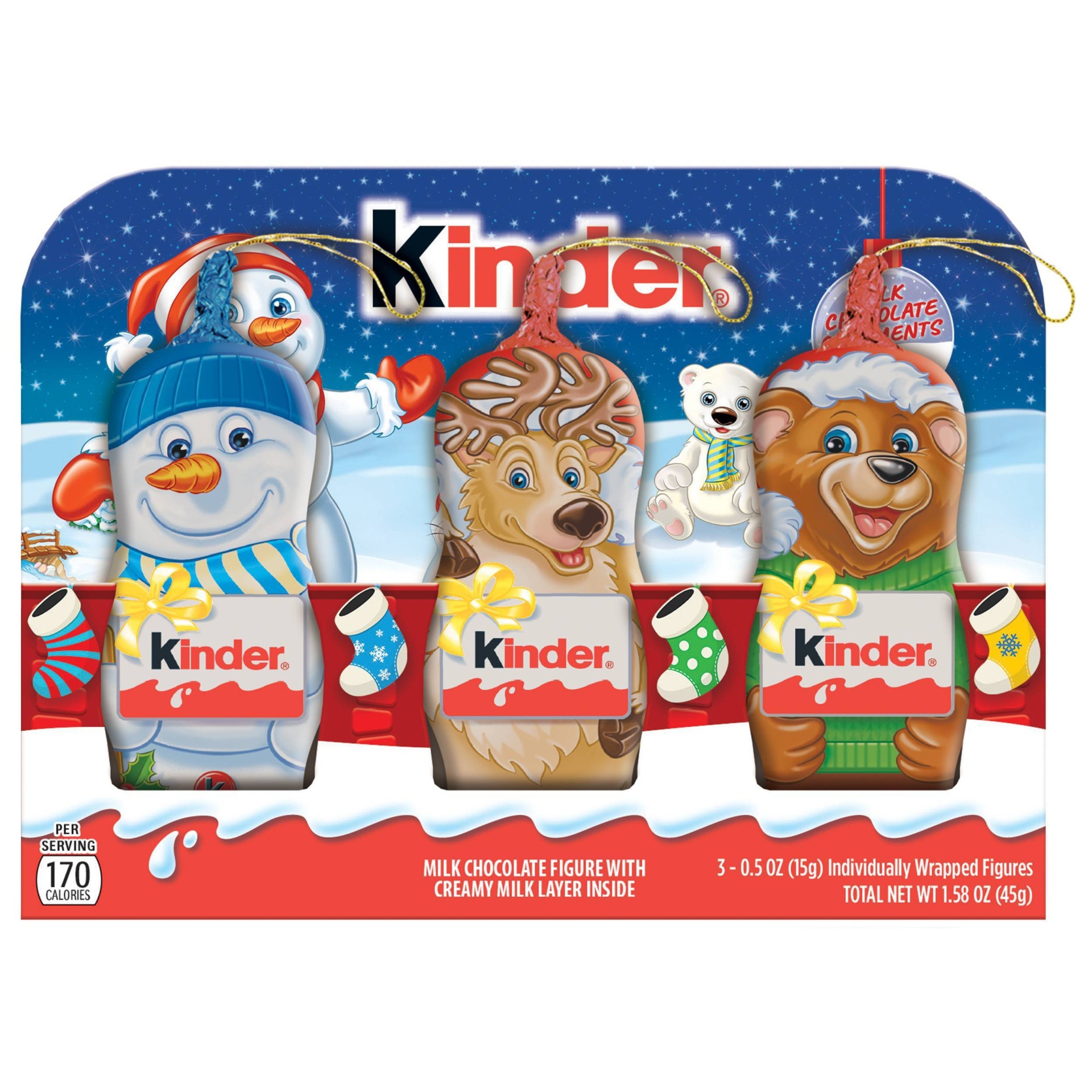 slide 1 of 1, Kinder Joy Holiday Mini Chocolate Figure Ornaments, 3 ct; 1.58 oz