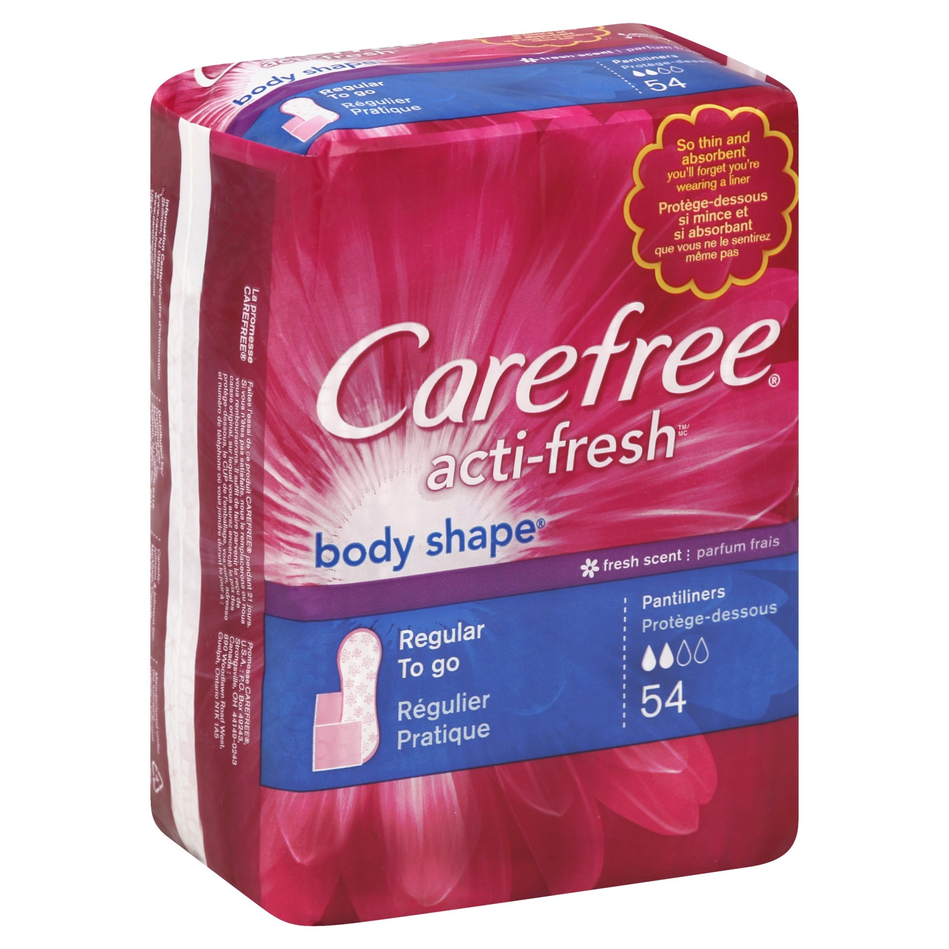 Carefree Acti-Fresh Body Shape Regular To Go Fresh Scent