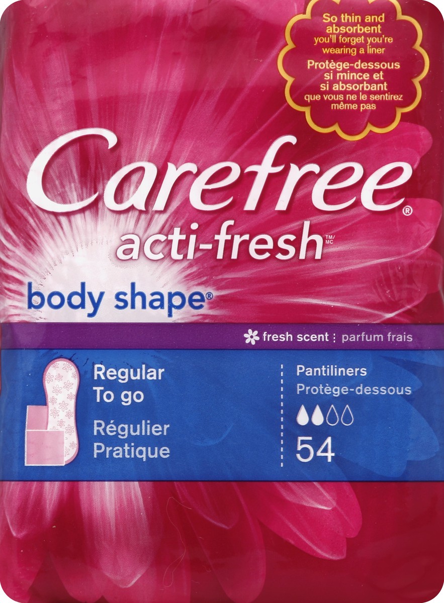 slide 4 of 6, Carefree Acti-Fresh Twist Resist Body Shaped Pantiliners Fresh Scent Regular - 54 Count, 54 ct