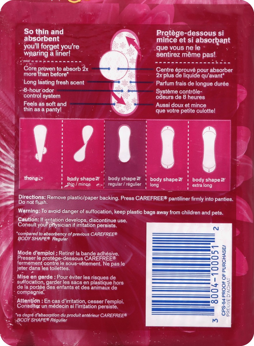 slide 5 of 6, Carefree Acti-Fresh Twist Resist Body Shaped Pantiliners Fresh Scent Regular - 54 Count, 54 ct