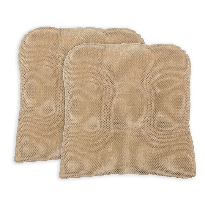 slide 3 of 4, Arlee Home Fashions Delano Memory Foam Chair Pad - Light Taupe, 2 ct