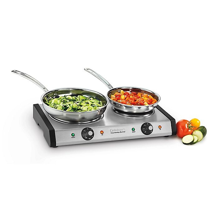 slide 2 of 2, Cuisinart Cast Iron Double Burner - Silver, 1 ct