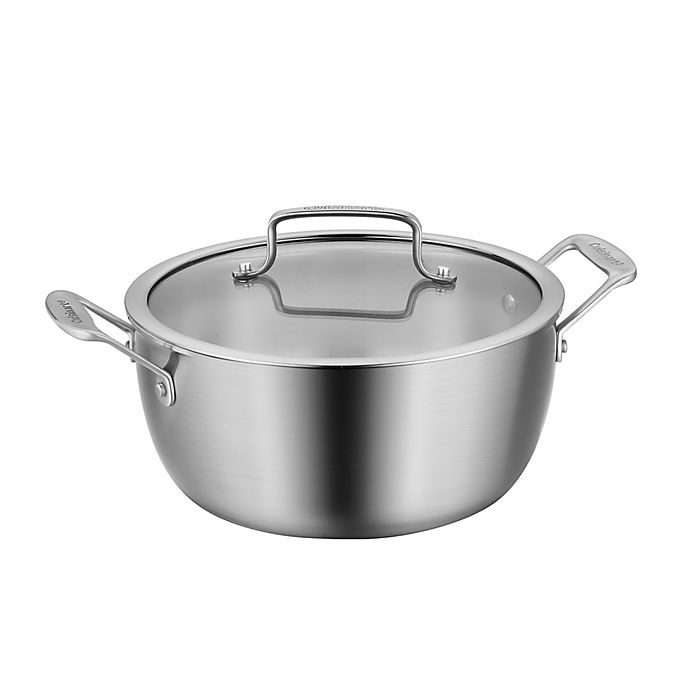 slide 1 of 3, Cuisinart Chef’s Classic Pro Stainless Steel Covered Dutch Oven, 5 qt