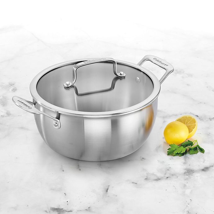 slide 3 of 3, Cuisinart Chef’s Classic Pro Stainless Steel Covered Dutch Oven, 5 qt