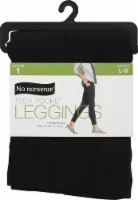 No Nonsense Leggings, Tech Pocket, Black, Large