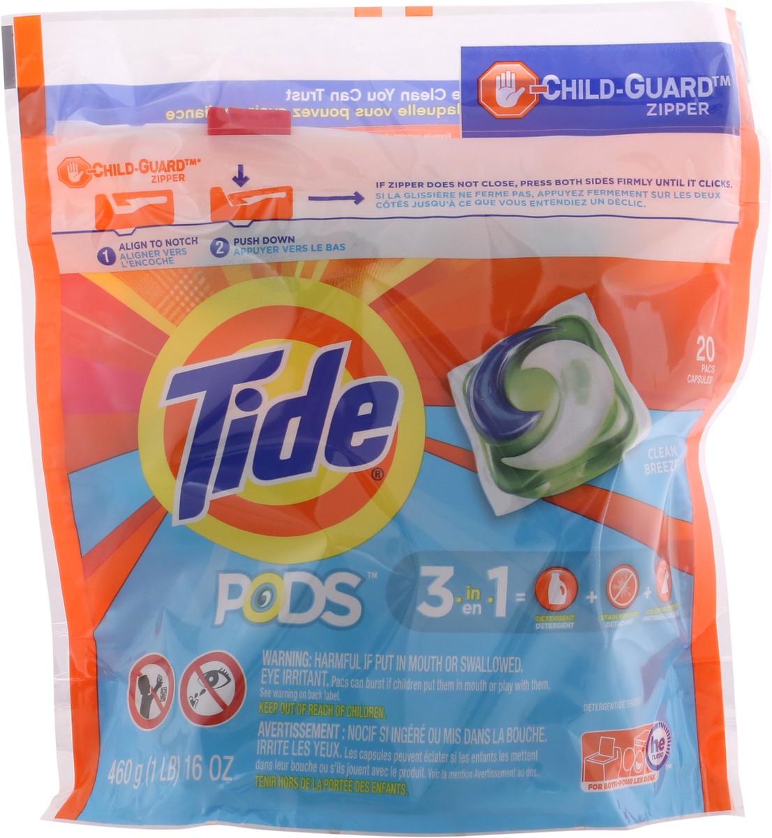 slide 3 of 11, Tide Pods 3 in 1 Clean Breeze Detergent 460 gr, 460 g