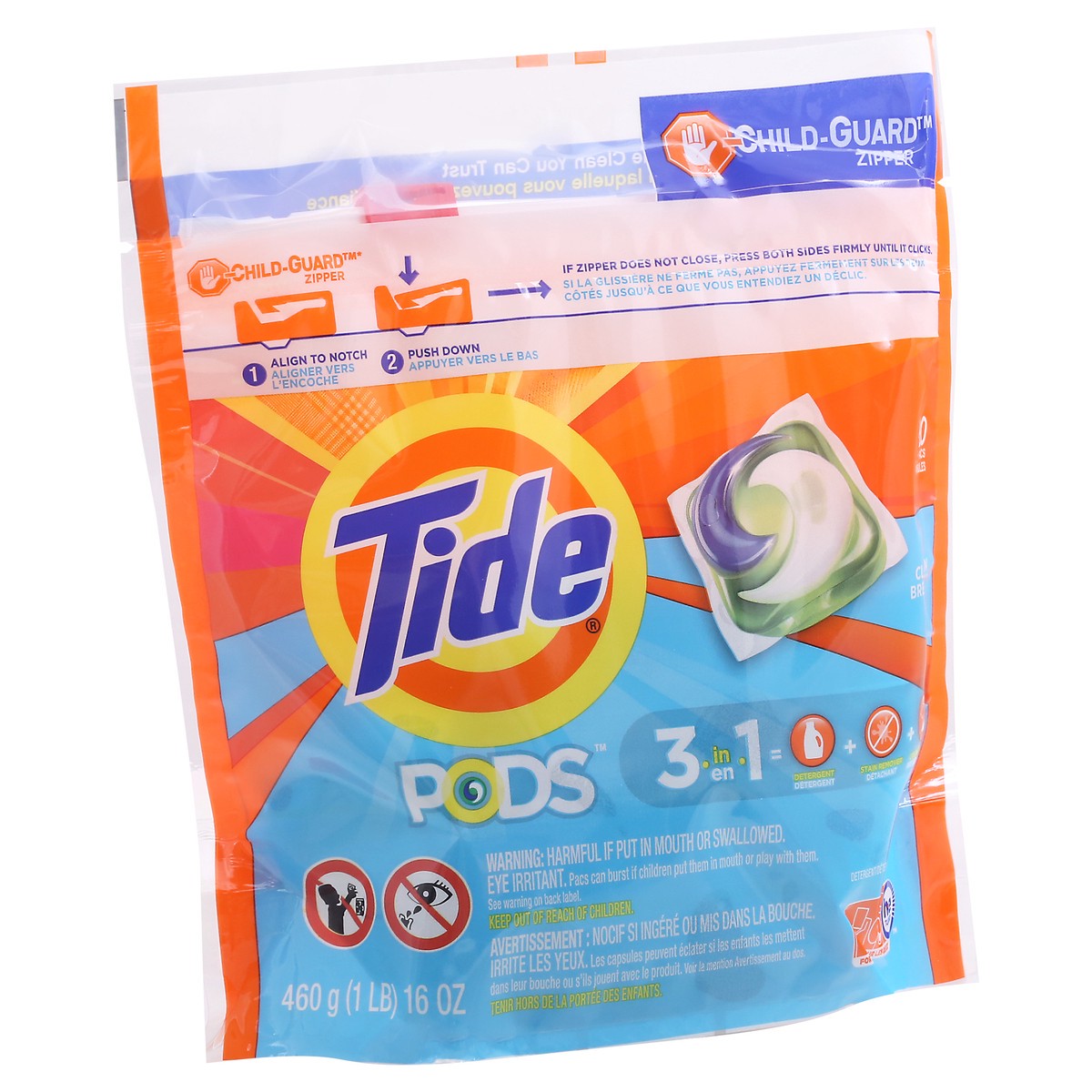 slide 4 of 11, Tide Pods 3 in 1 Clean Breeze Detergent 460 gr, 460 g