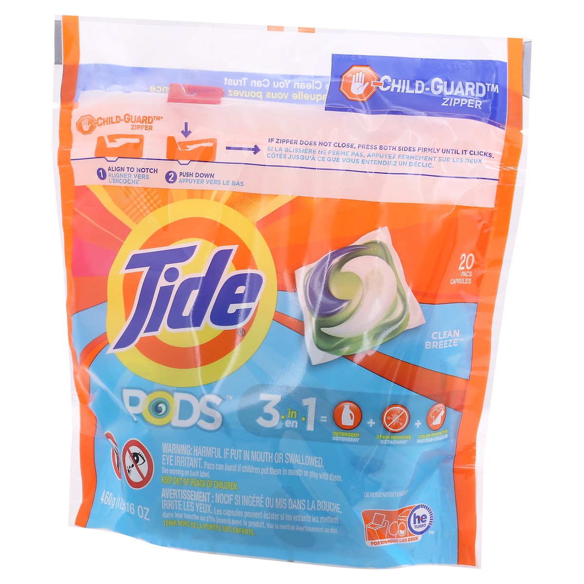 slide 5 of 11, Tide Pods 3 in 1 Clean Breeze Detergent 460 gr, 460 g