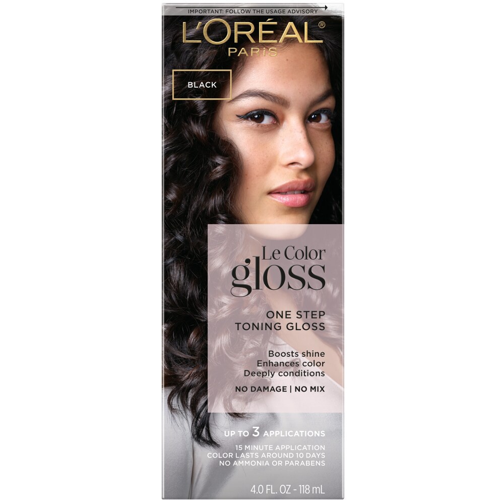 slide 1 of 1, L'Oréal L'Oreal Paris Le Color Gloss One Step In-Shower Toning Gloss, Deep Black, 1 ct