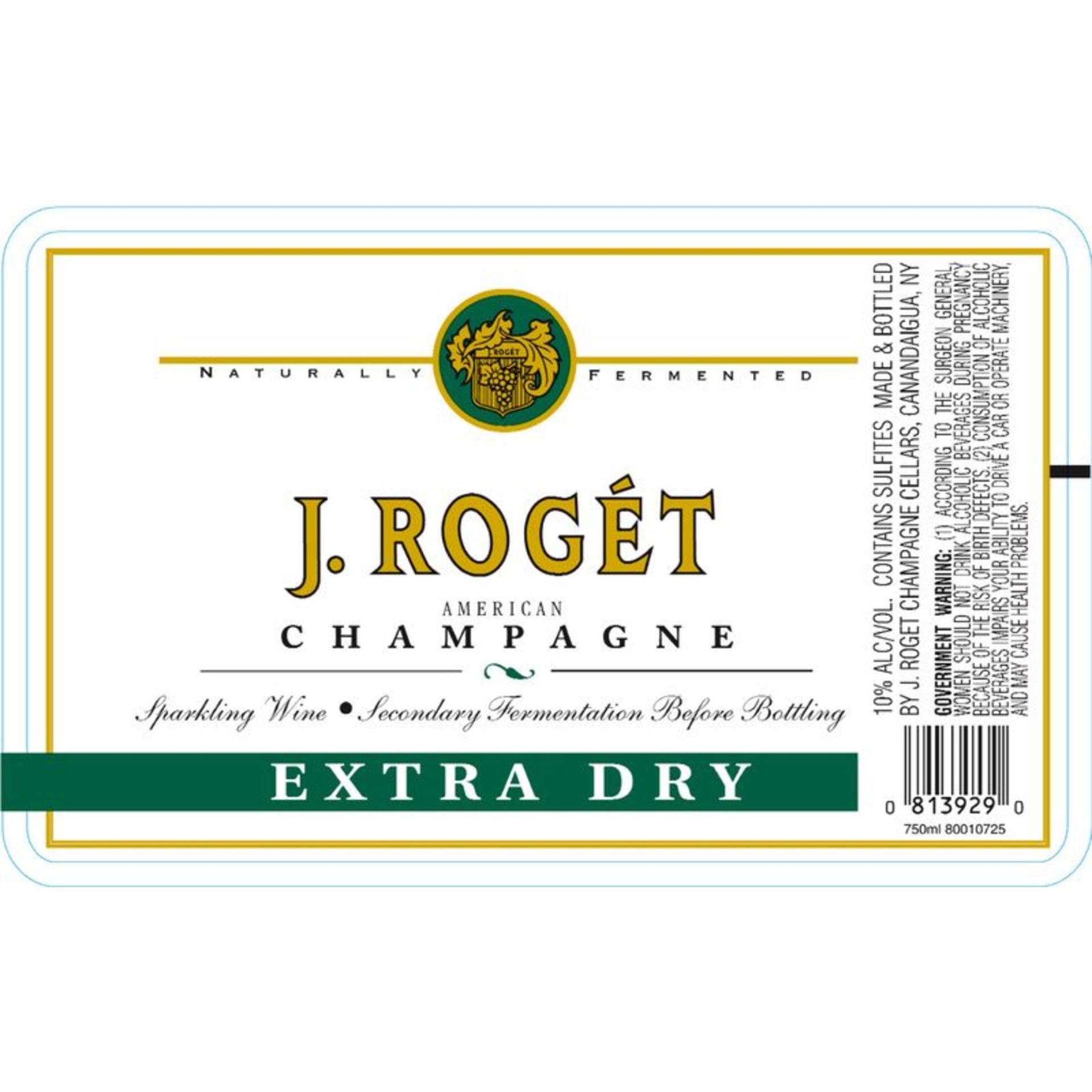 J. Roget American Champagne Extra Dry White Sparkling Wine 750 ml | Shipt