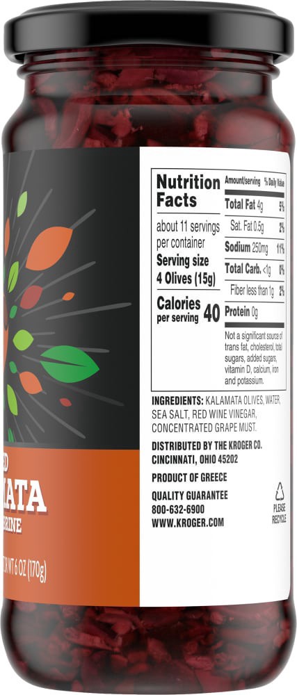 slide 2 of 2, Kroger Pitted Kalamata Olives In Brine, 6 oz